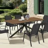 Ensemble table et chaise salon de jardin 8 personnes pied araignée noir