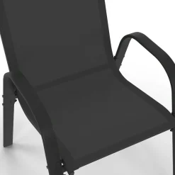 Ensemble table et chaise salon de jardin 8 personnes pied araignée noir