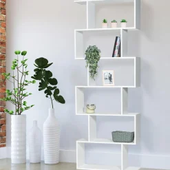 Etagère blanche en S 6 niveaux