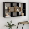 Etagère murale noire et effet bois