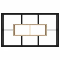 Etagère murale noire et effet bois