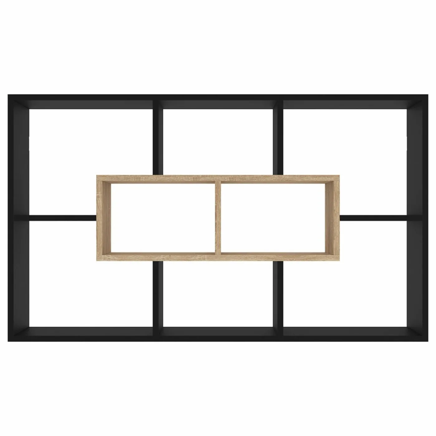 Etagère murale noire et effet bois