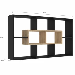 Etagère murale noire et effet bois