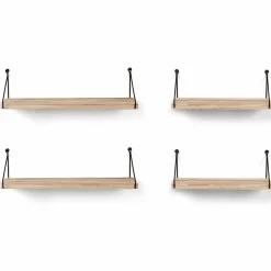 Etagères murales industrielles bois et métal noir