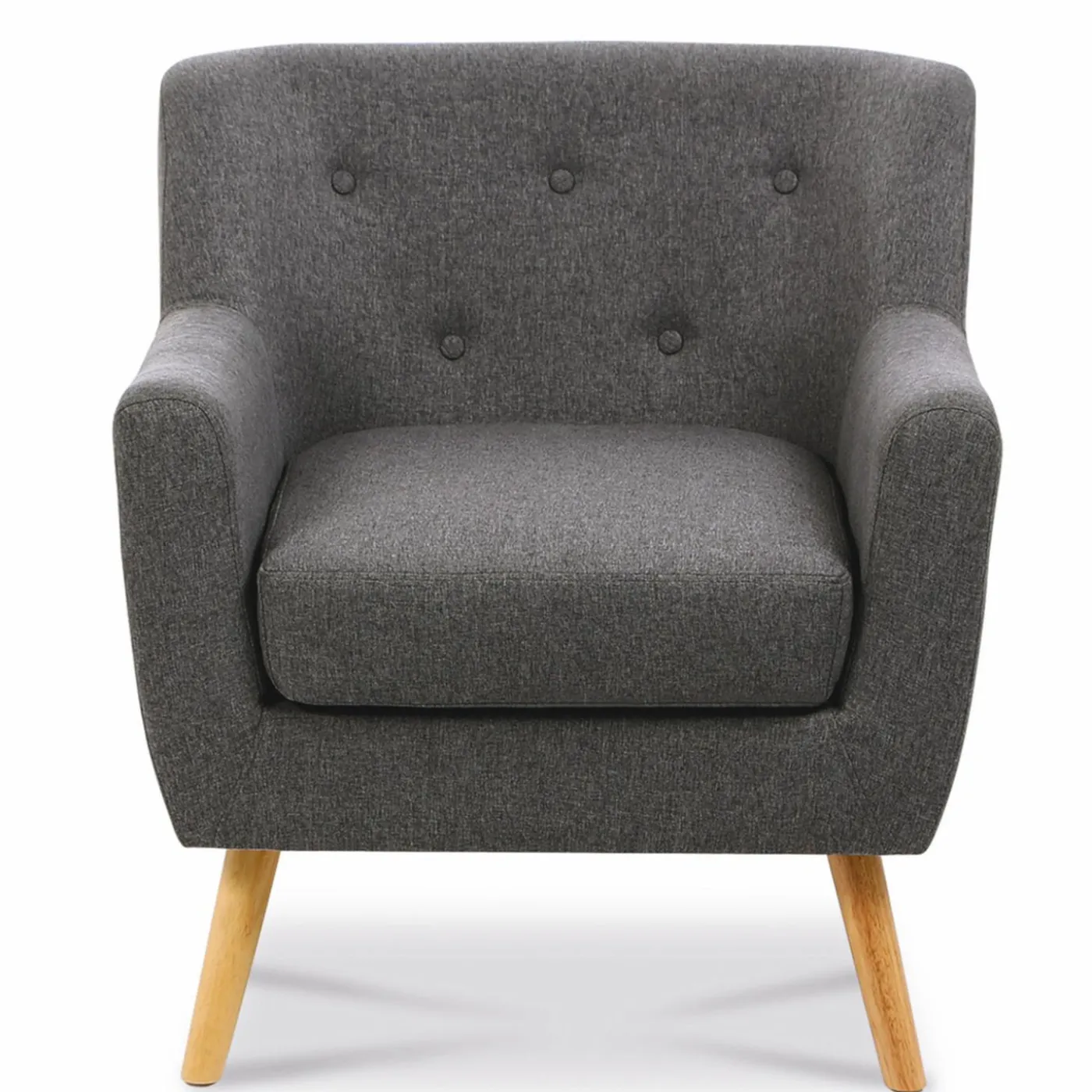 Fauteuil avec repose pieds en tissu gris anthracite style scandinave