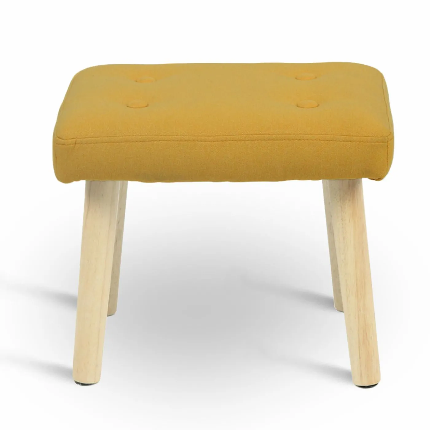 Fauteuil avec repose pieds en tissu jaune style scandinave
