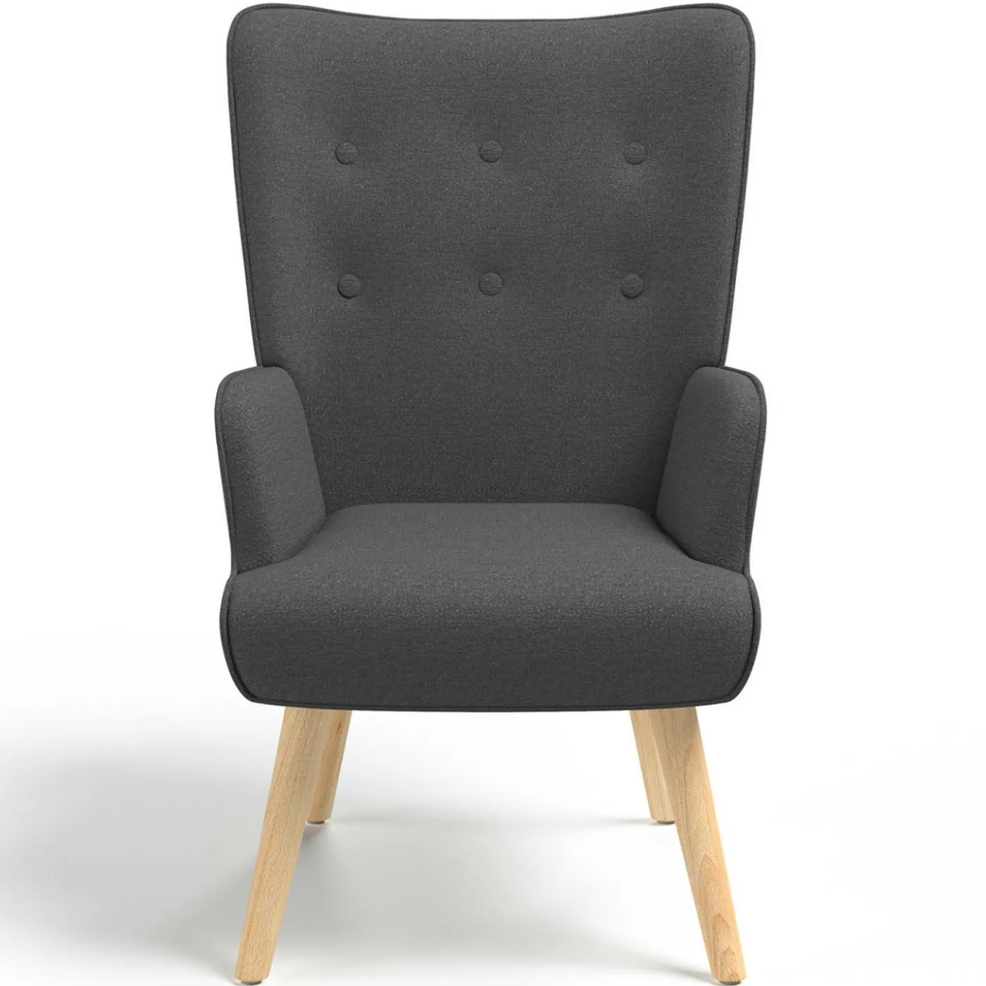 Fauteuil avec repose-pieds gris anthracite style scandinave