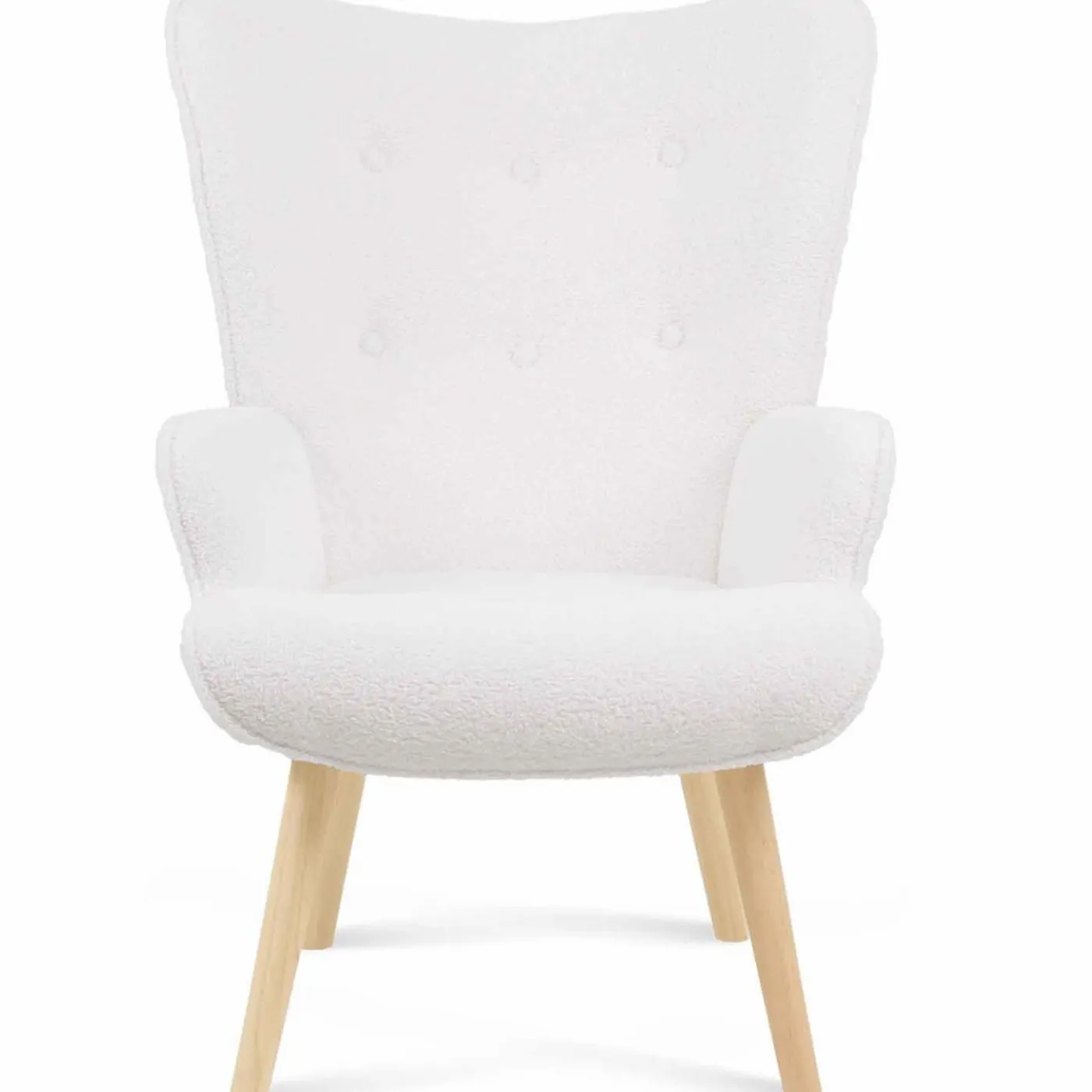 Fauteuil bouclette blanche style scandinave