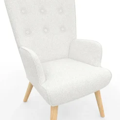 Fauteuil bouclette blanche style scandinave