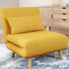 Fauteuil convertible en lit 80x190cm tissu jaune