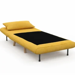 Fauteuil convertible en lit 80x190cm tissu jaune