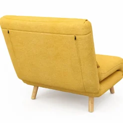 Fauteuil convertible en lit 80x190cm tissu jaune