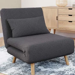 Fauteuil convertible en lit 1 place gris anthracite