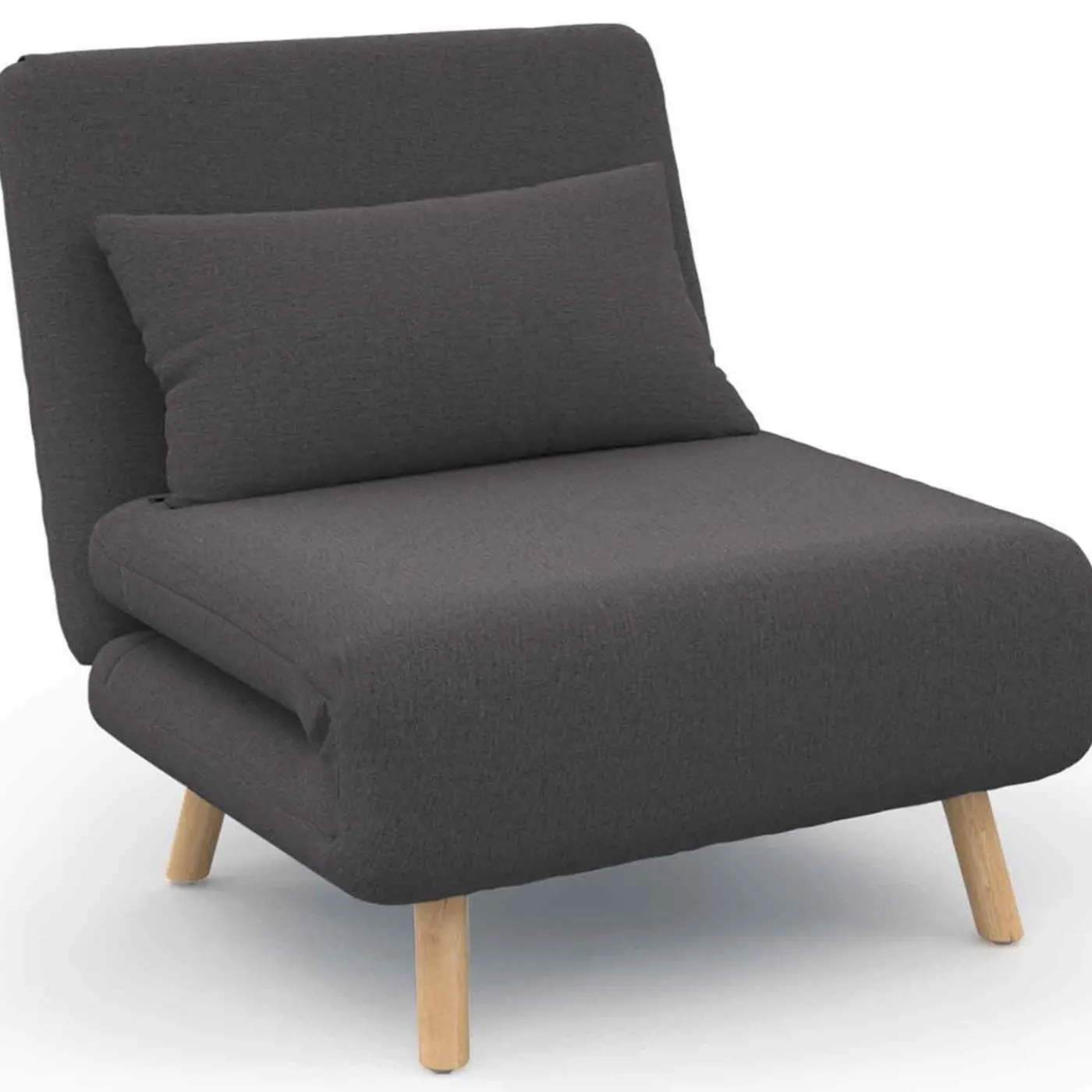 Fauteuil convertible en lit 1 place gris anthracite