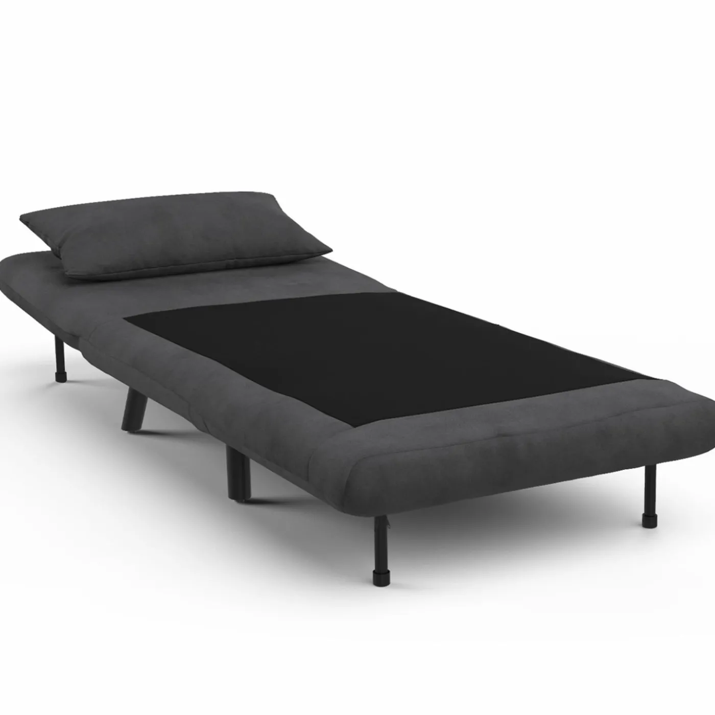 Fauteuil convertible en lit 1 place velours gris anthracite