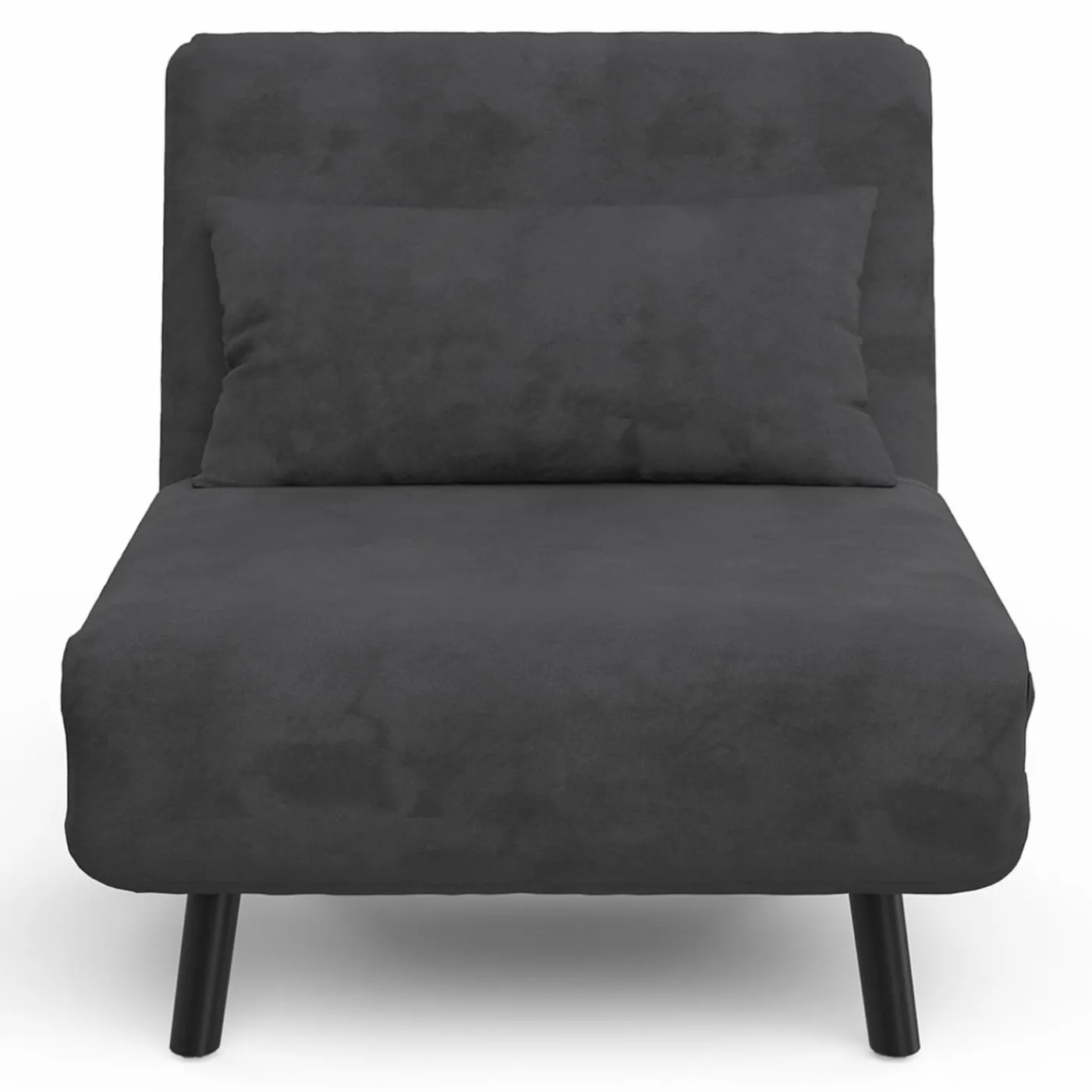 Fauteuil convertible en lit 1 place velours gris anthracite