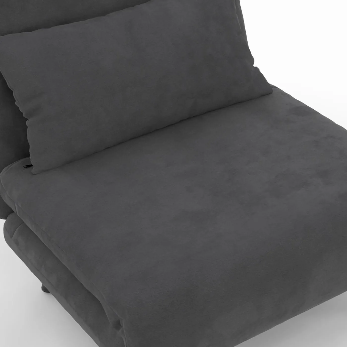 Fauteuil convertible en lit 1 place velours gris anthracite