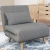 Fauteuil convertible en lit 1 place gris clair
