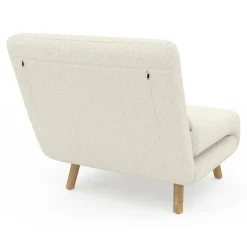 Fauteuil convertible en lit d'appoint 1 place 80x190 cm bouclette blanc