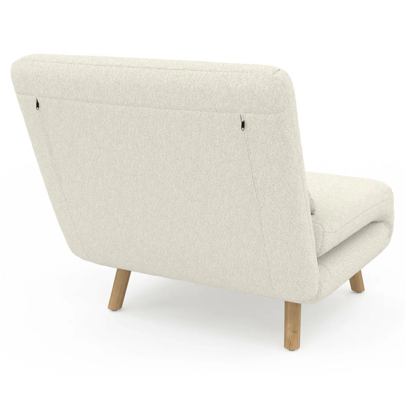 Fauteuil convertible en lit d'appoint 1 place 80x190 cm bouclette blanc