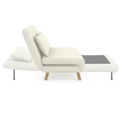 Fauteuil convertible en lit d'appoint 1 place 80x190 cm bouclette blanc
