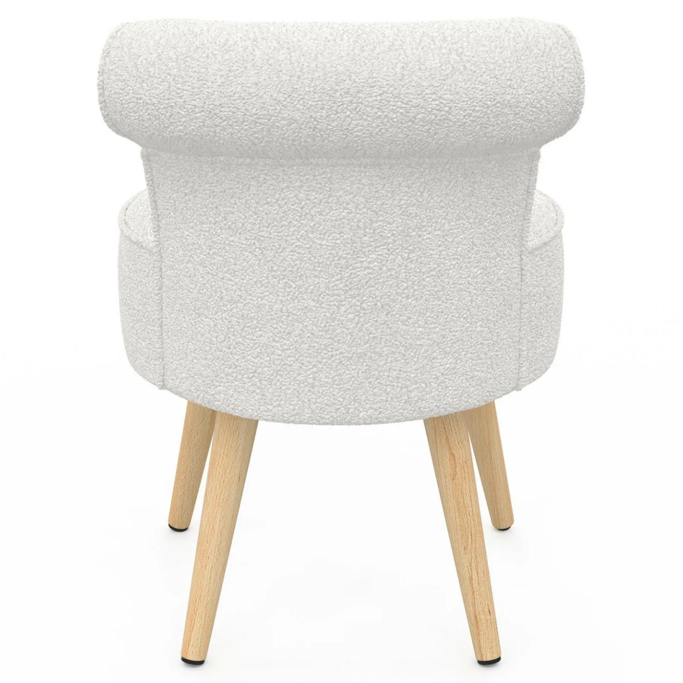 Fauteuil crapaud en tissu bouclette blanc