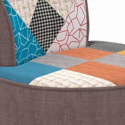 Fauteuil crapaud multicolor en tissu
