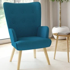 Fauteuil design scandinave bleu canard