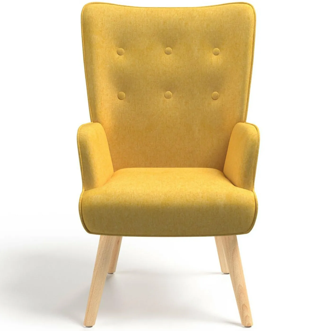 Fauteuil design scandinave jaune moutarde