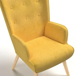 Fauteuil design scandinave jaune moutarde