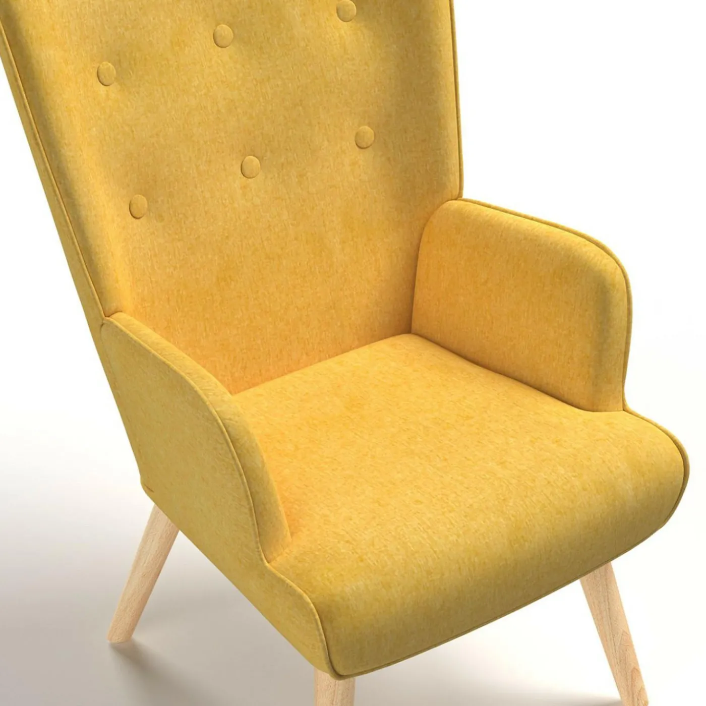 Fauteuil design scandinave jaune moutarde