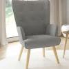 Fauteuil design scandinave gris clair