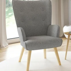 Fauteuil design scandinave gris clair