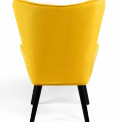 Fauteuil en velours jaune style scandinave