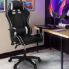 Fauteuil gamer noir et blanc réglable et inclinable accoudoirs pivotants