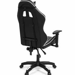 Fauteuil gamer noir et blanc réglable et inclinable accoudoirs pivotants