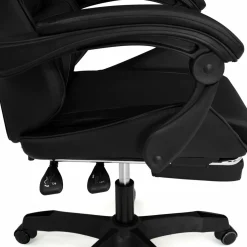 Fauteuil gamer noir réglable et inclinable avec repose pied