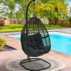 Fauteuil lune suspendu avec coussins gris