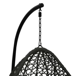 Fauteuil lune suspendu avec coussins gris