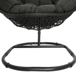Fauteuil lune suspendu avec coussins gris