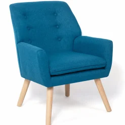 Fauteuil scandinave bleu canard