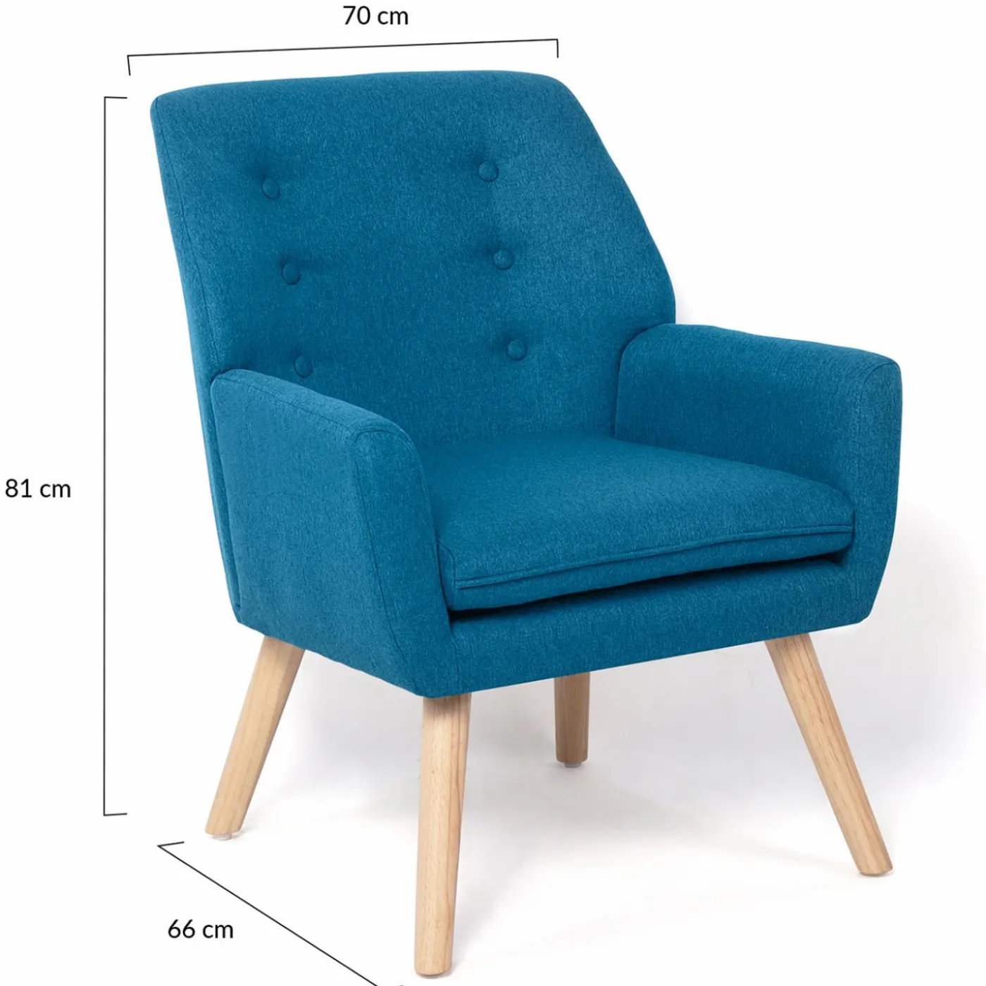 Fauteuil scandinave bleu canard