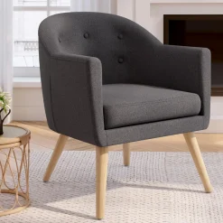 Fauteuil scandinave cabriolet gris anthracite