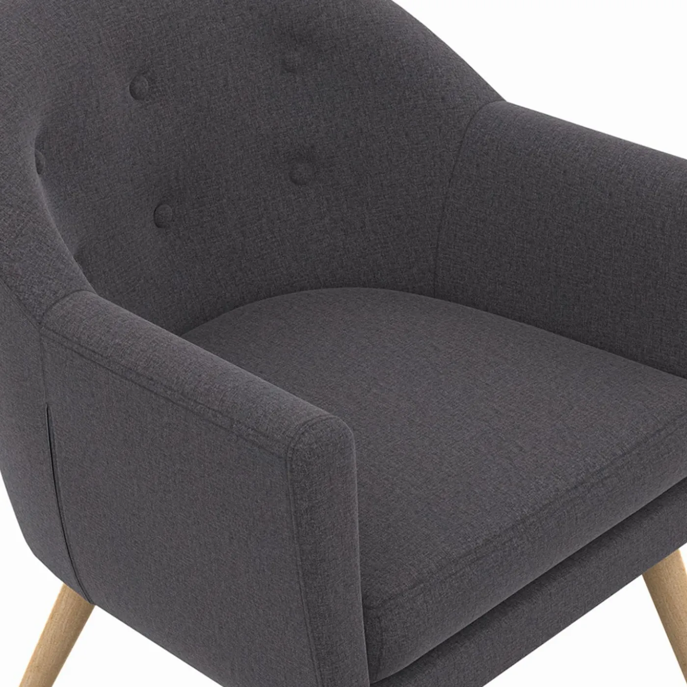 Fauteuil scandinave cabriolet gris anthracite