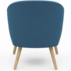 Fauteuil scandinave cabriolet bleu