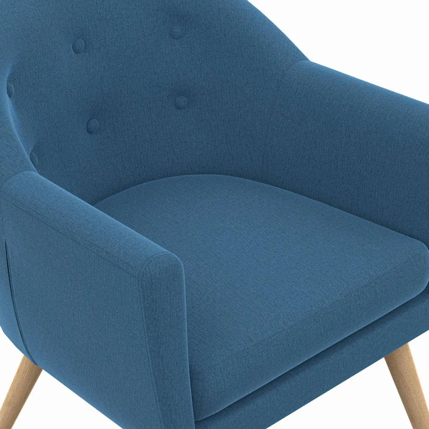 Fauteuil scandinave cabriolet bleu