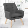 Fauteuil scandinave en tissu gris