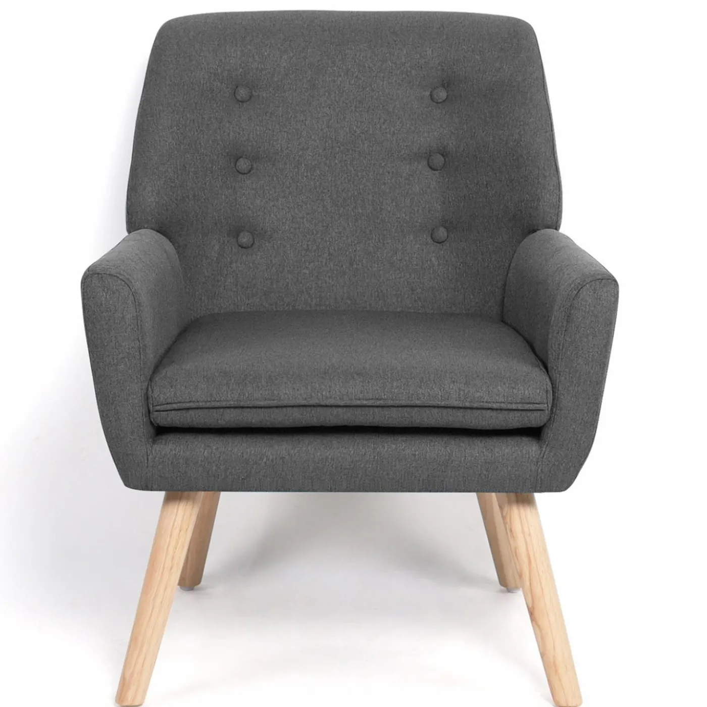 Fauteuil scandinave en tissu gris
