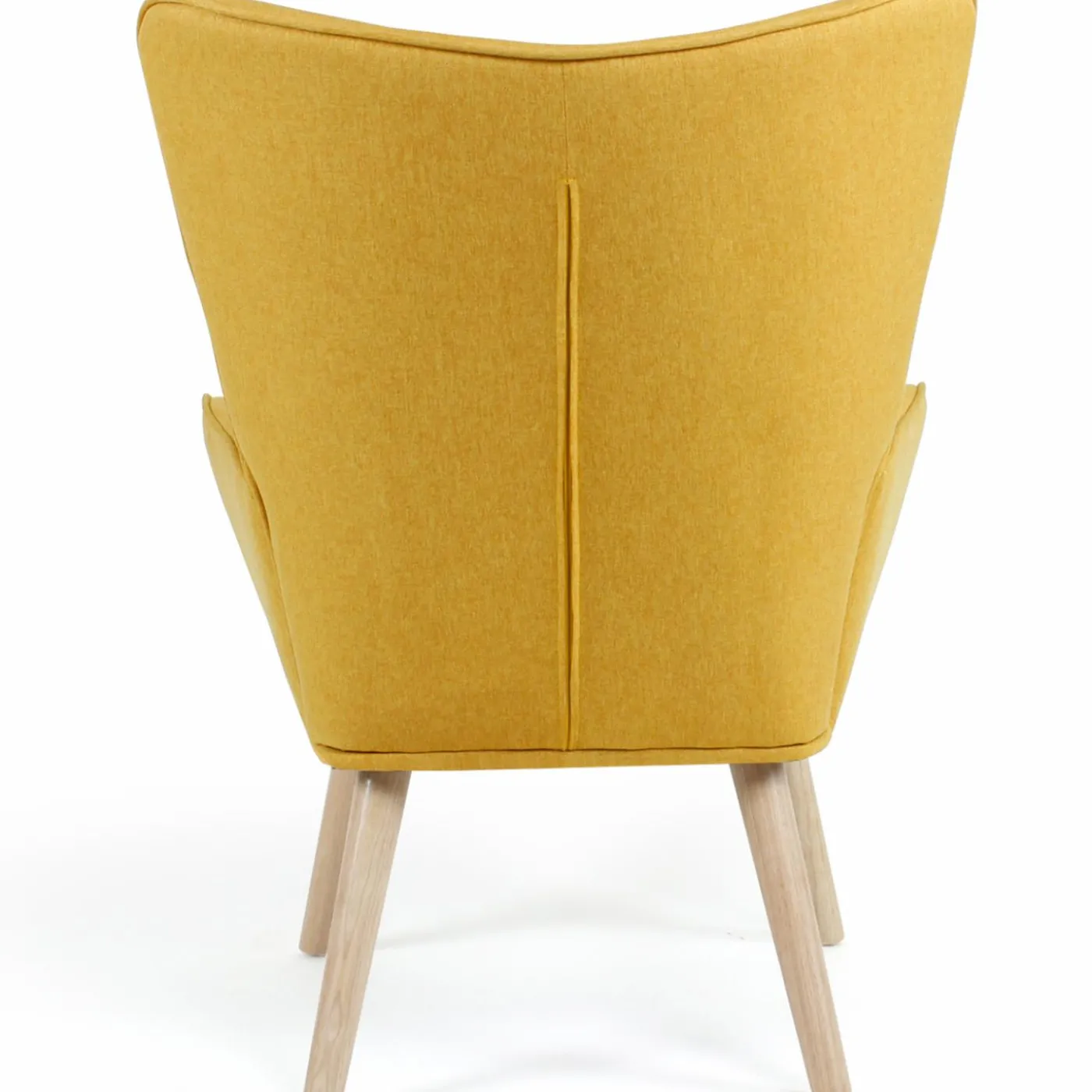 Fauteuil scandinave en tissu jaune