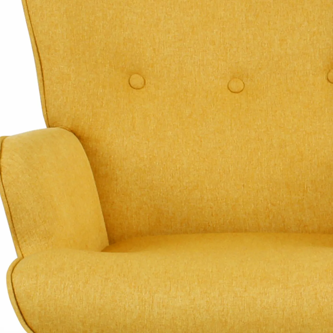 Fauteuil scandinave en tissu jaune